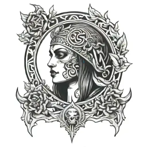 mara slavic goddess of death tattoo design idea