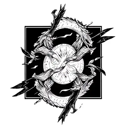 URUZ + 777+ NORTH EAST DIRECTION tattoo design idea