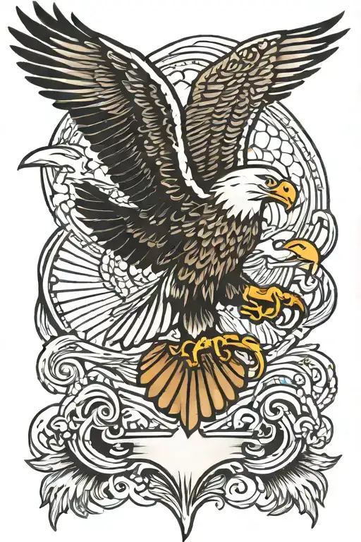 eagle soaring tattoo design idea