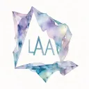 a small amethyst crystal and next to it in small letters the name Alana tattoo design idea