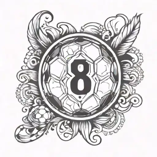 soccer number 8 tattoo design idea