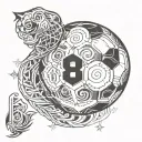 soccer number 8 tattoo design idea