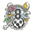 soccer number 8 tattoo design idea