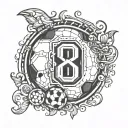 soccer number 8 tattoo design idea