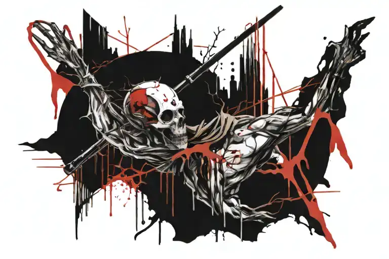 Charon is the ferryman of the dead souls swimming tattoo design idea