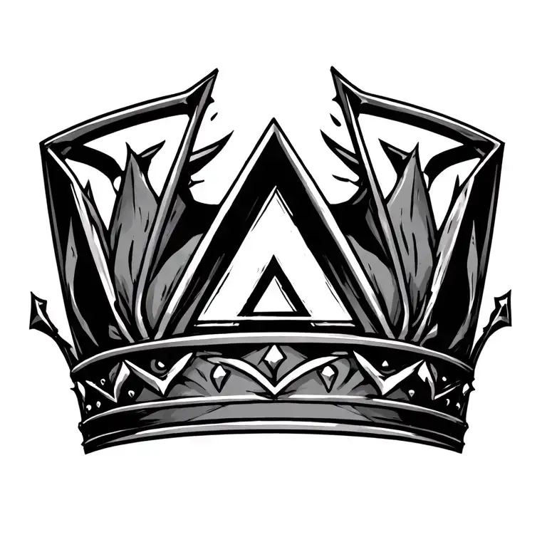 triforce but as a crown  tattoo design idea