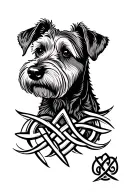 Irish Terrier Head with celtic knot intertwined tattoo design idea