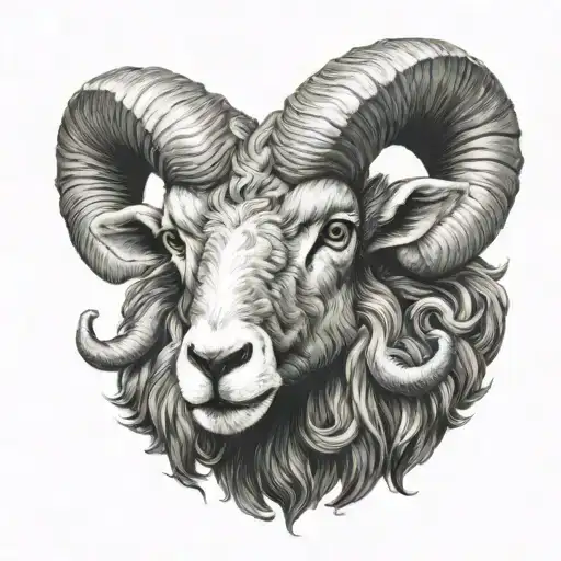 aries ram head tattoo design idea
