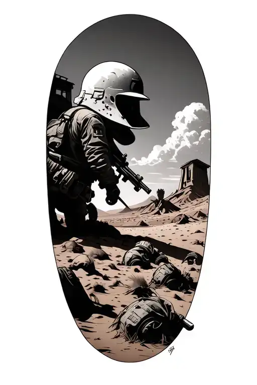 desert storm scene featuring tattoo design idea