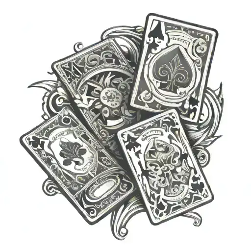 playing cards poker gambling tattoo design idea