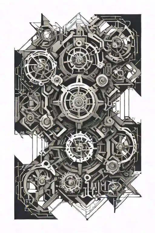 mechanical weight loss tattoo design idea