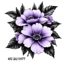 "05/26/1977" lilac flowers wrapping tattoo design idea
