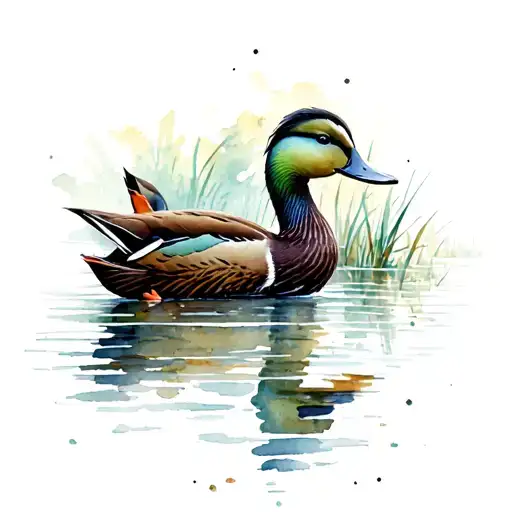 cypress swamp ducks tattoo design idea