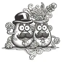mr and ms potato head tattoo design idea