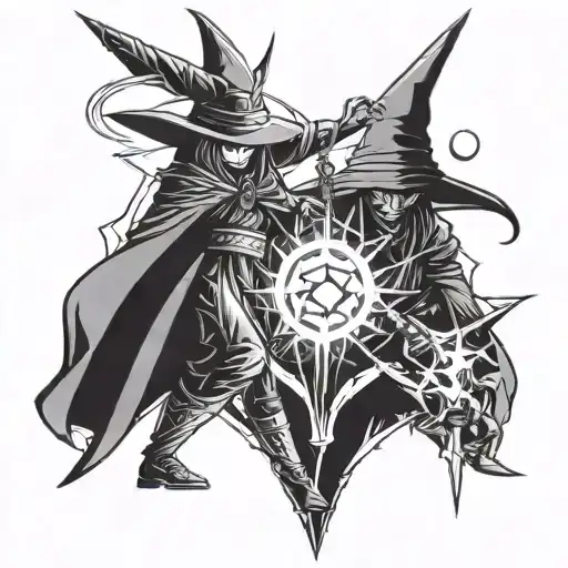 The Dark Magician Vs The Dark Magician tattoo design idea
