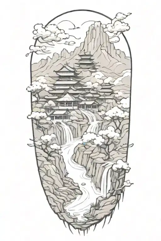 manga landscape inspired tattoo tattoo design idea