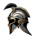 sideways Roman helmet with lupins in the background  tattoo design idea