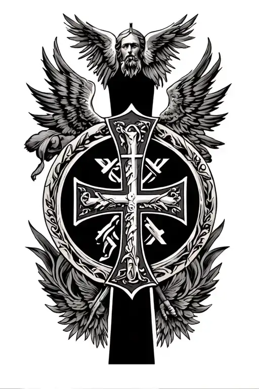 Partizan Family Orthodox cross tattoo design idea
