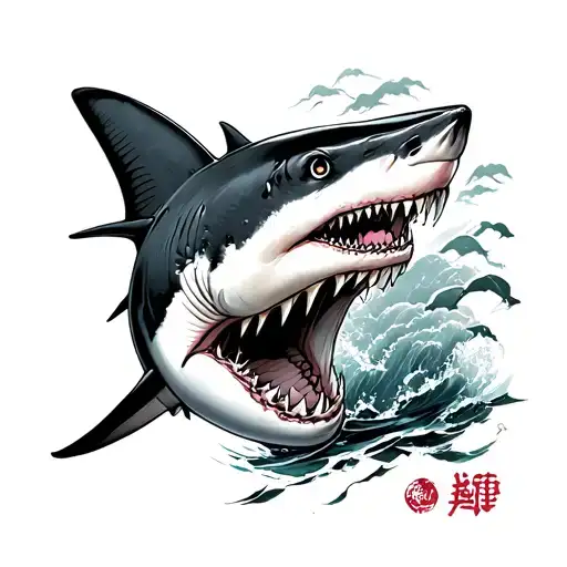 Japanese Shark tattoo design idea