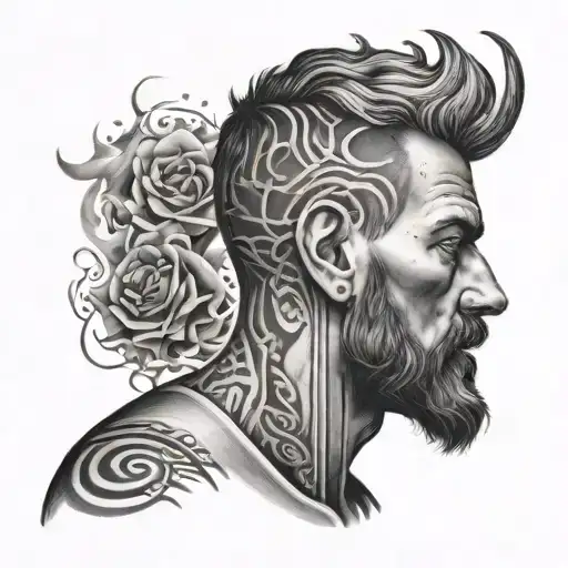 overthinking man tattoo design idea