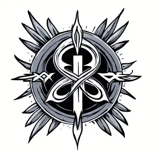 Protection symbols tattoo design idea