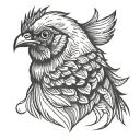minimalistic thin chicken tattoo design idea