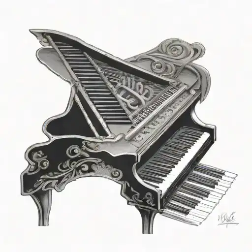 Billy Joel piano keyboard intertwined tattoo design idea