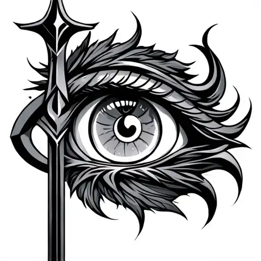 trident Eye of horus Om tattoo design idea