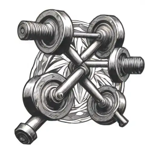 2 Barbell crossed tattoo design idea