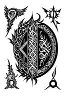 Slavic symbols Veles and Yaginya tattoo design idea