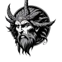 druid head surrounded tattoo design idea