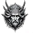druid head surrounded tattoo design idea
