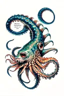 kraken and angler fish tattoo design idea