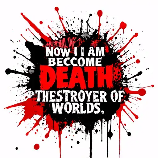 quote "Now I am become Death, the Destroyer of Worlds" tattoo design idea