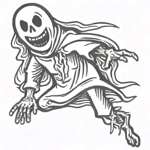 halloween ghost tattoo design idea
