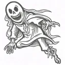 halloween ghost tattoo design idea