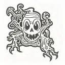 halloween ghost tattoo design idea