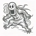 halloween ghost tattoo design idea
