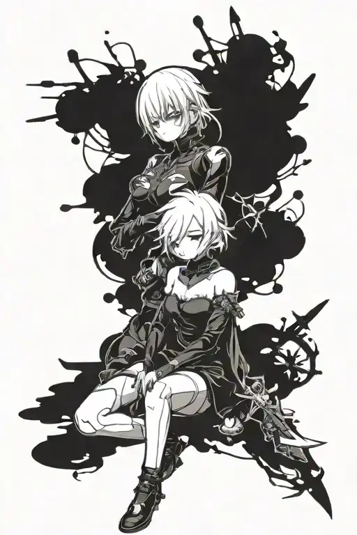 nier automata 2b tattoo design idea