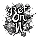 Written in the negative "Bet On Me" with a side dish of dice and Russian roulette tattoo design idea