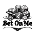 Written in the negative "Bet On Me" with a side dish of dice and Russian roulette tattoo design idea