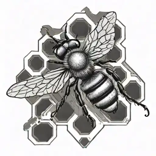 honeycomb bee spirituality  tattoo design idea