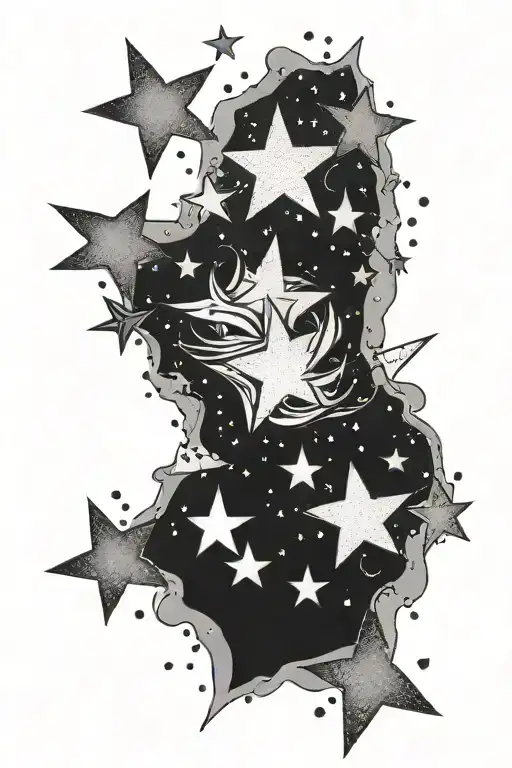 pixie dust stars scattered tattoo design idea