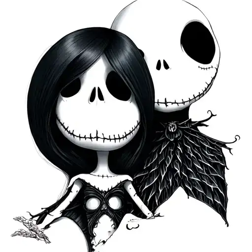nightmare before Christmas jack and sally  tattoo design idea