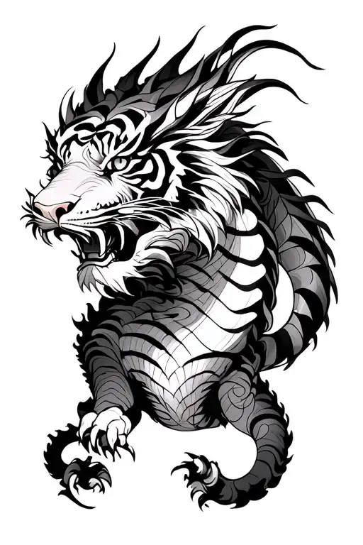 dragon and tiger tattoo design idea