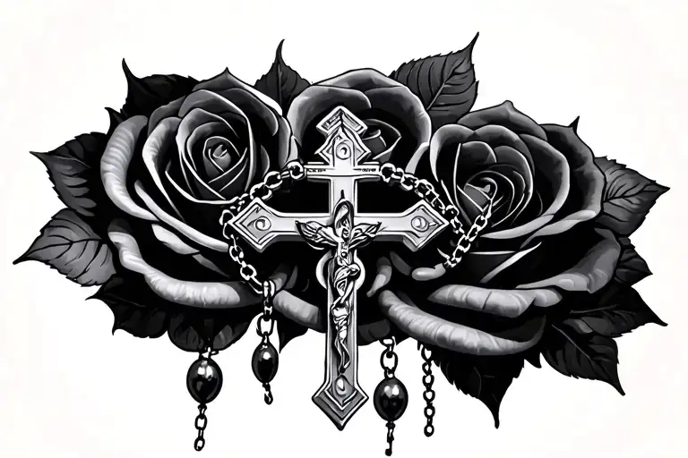 Betting walls rosary tattoo design idea