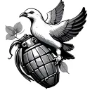 Dove And Grenade tattoo design idea