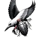 Dove And Grenade tattoo design idea