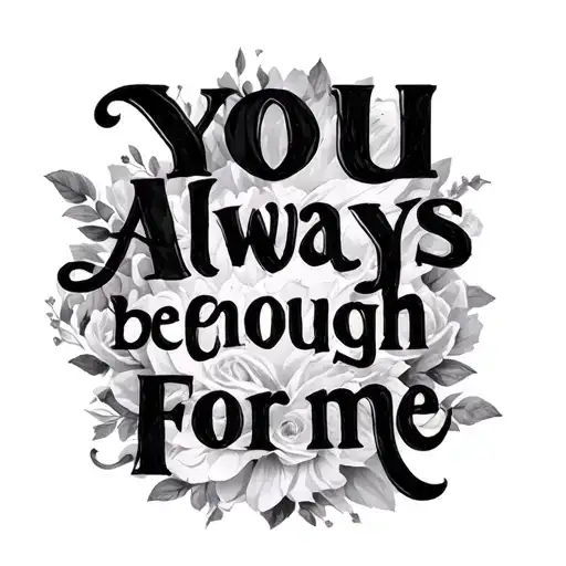 You  Always be Enough For me A tattoo design idea