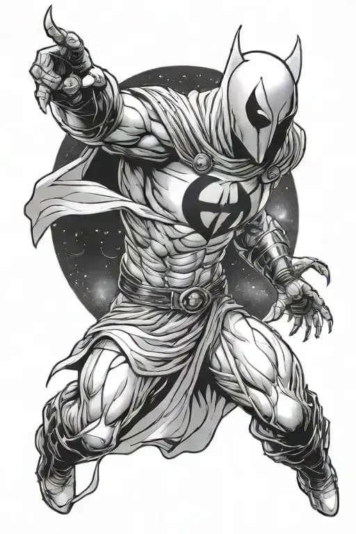Moon Knight marvel comics forearm tattoo tattoo design idea